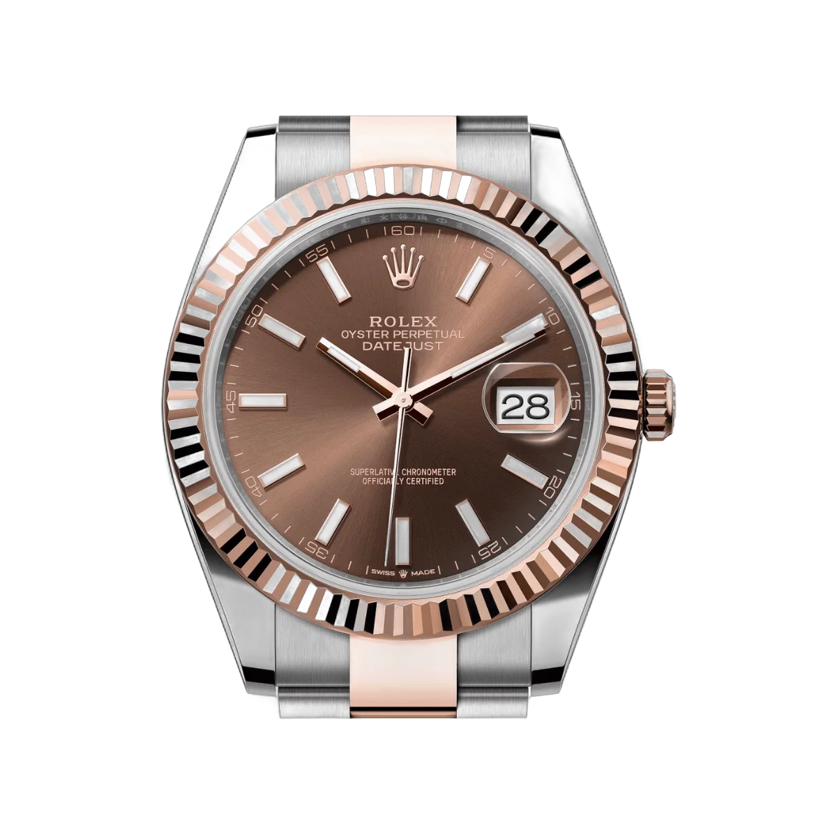 Rolex Datejust m126331-0001 Oyster Perpetual 18K Everose Gold 41Mm Brown Dial Men’s Watch – additional product photo 3