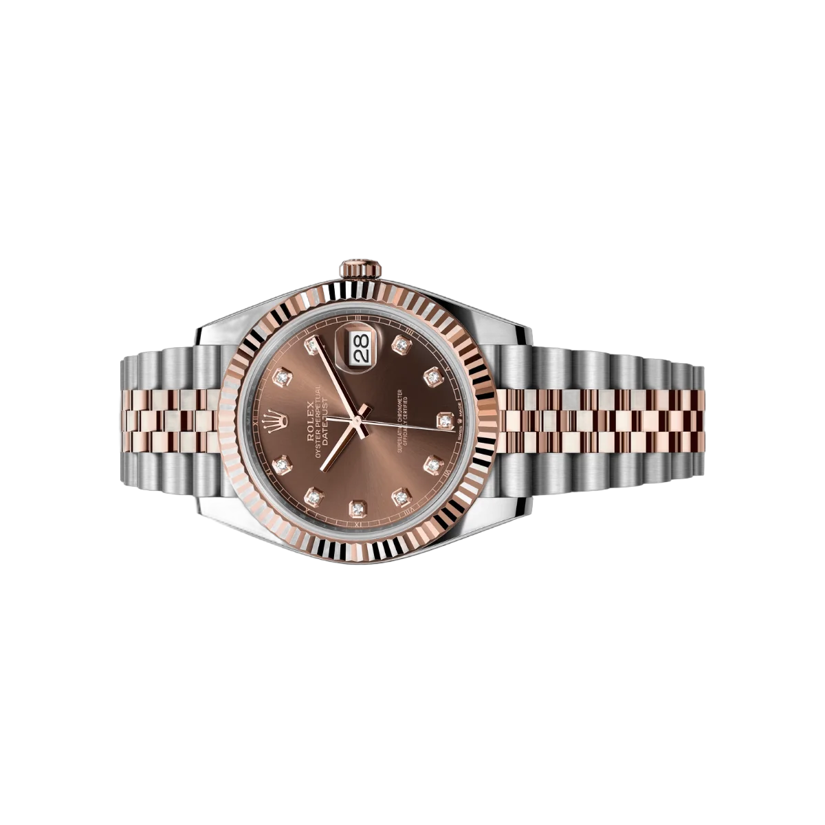 Rolex Datejust m126331-0004 Fluted Bezel 18Kt Everose Gold Chocolate Diamond Dial – additional product photo 3