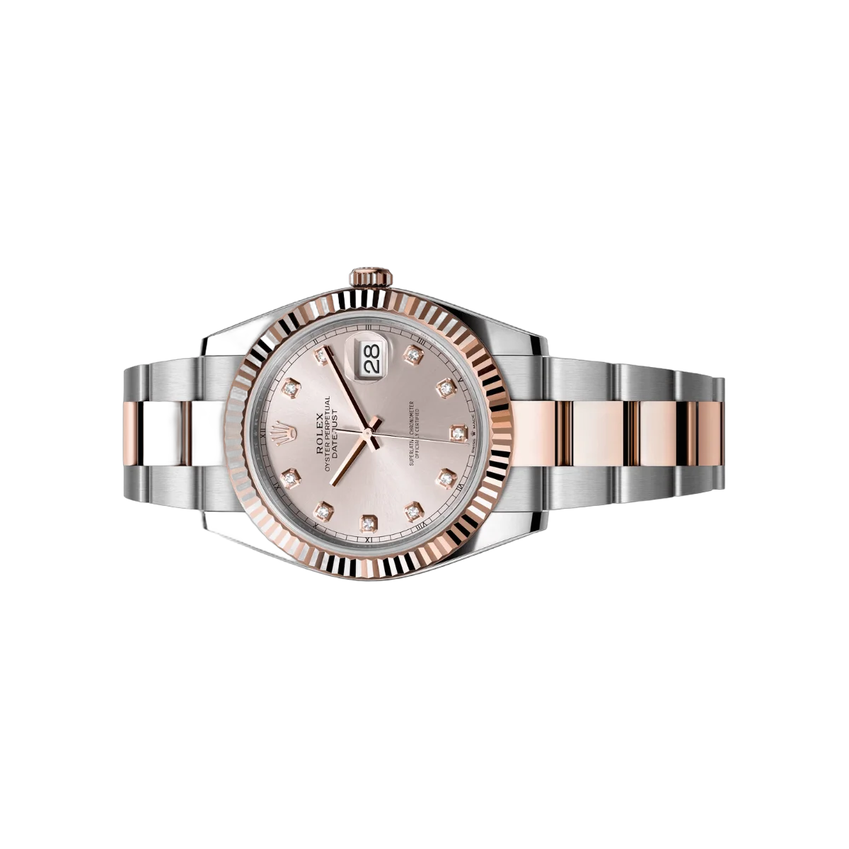 Rolex Datejust m126331-0007 Oyster Perpetual 18K Everose Gold 41Mm Sundust Dial Diamond Markers Men's Watch – additional product photo 2