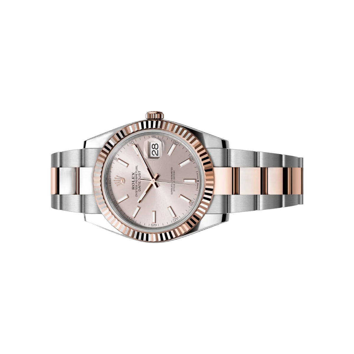 Rolex Datejust m126331-0009 Oyster Perpetual 18K Everose Gold 41Mm Sundust Dial Men’s Watch – additional product photo 2
