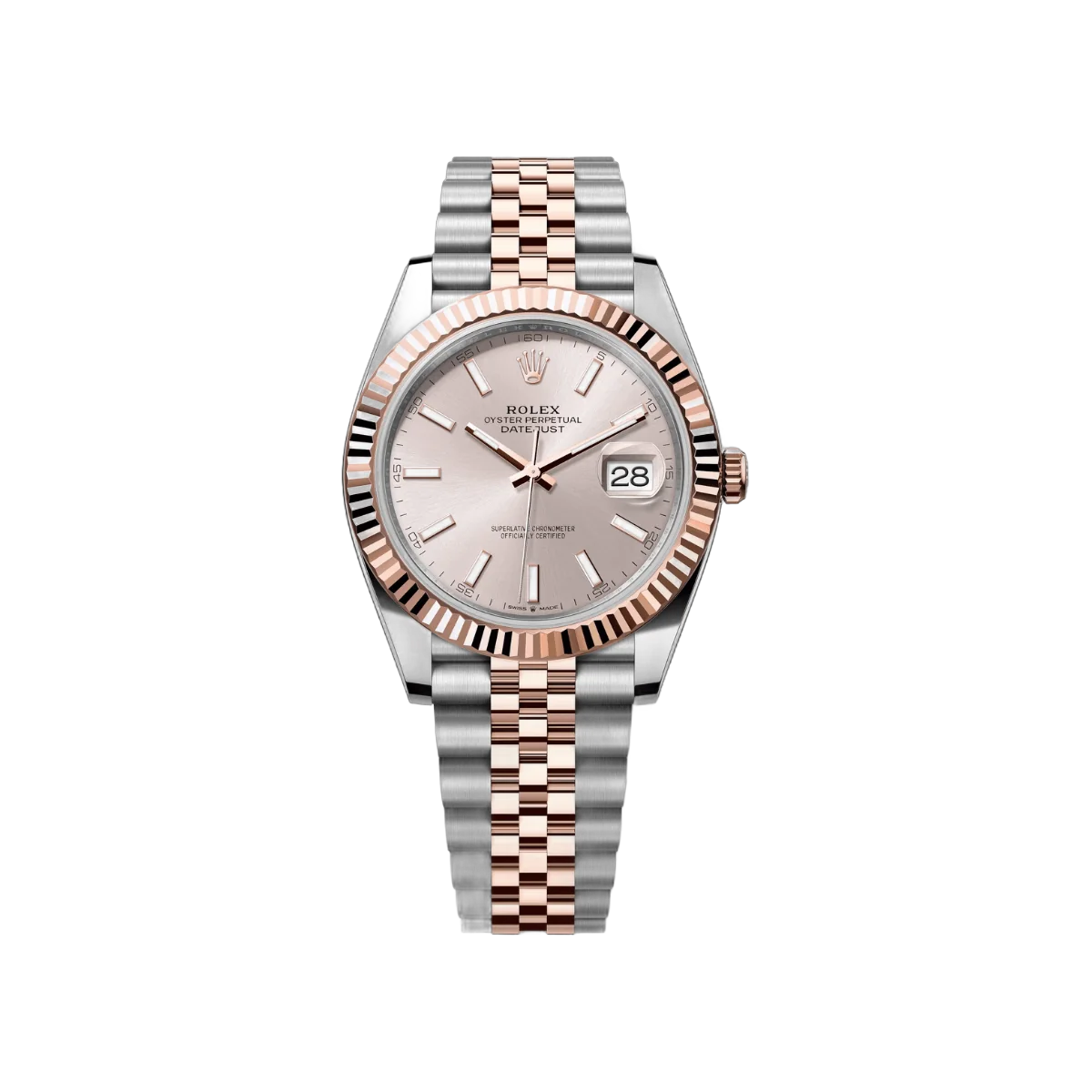 Rolex Datejust m126331-0010 Oyster Perpetual 18K Everose Gold 41Mm Sundust Dial Men’s Watch