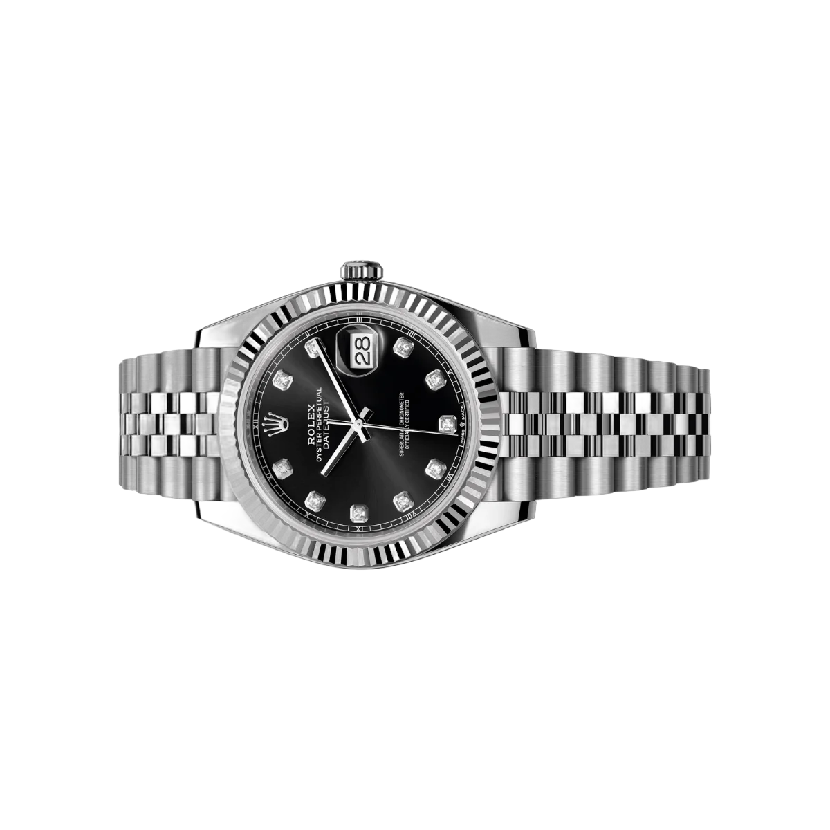 Rolex Datejust m126334-0012 White Gold Oystersteel 41mm Black Diamond Dial Men's Watch – additional product photo 2
