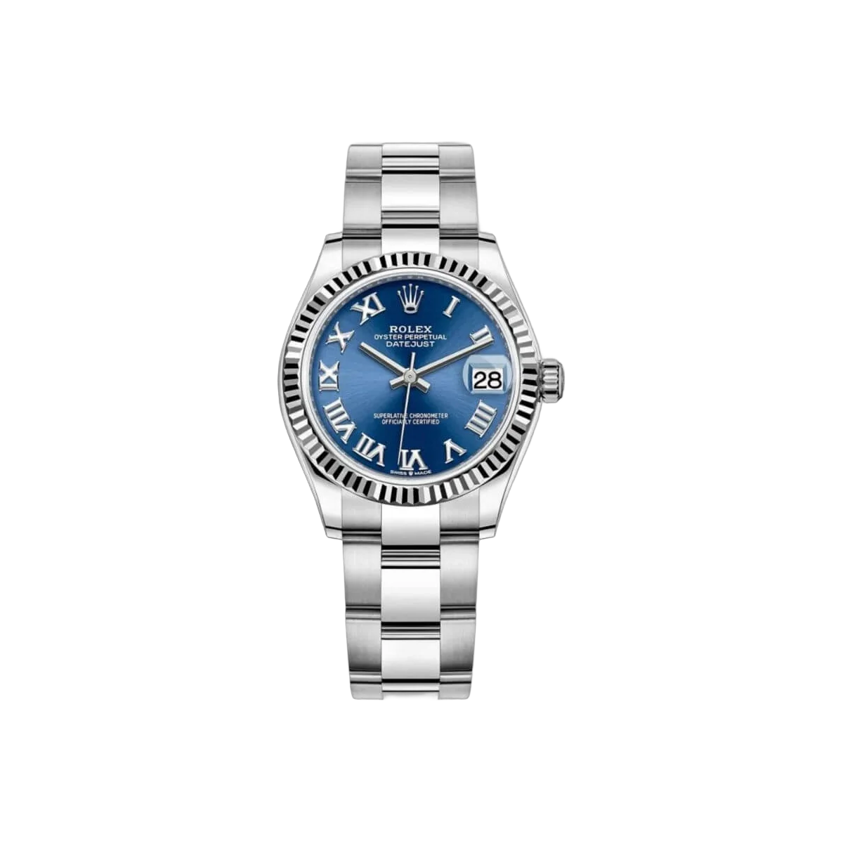 Rolex Datejust M278274-0033 31 Mm Oystersteel Blue Dial White Gold