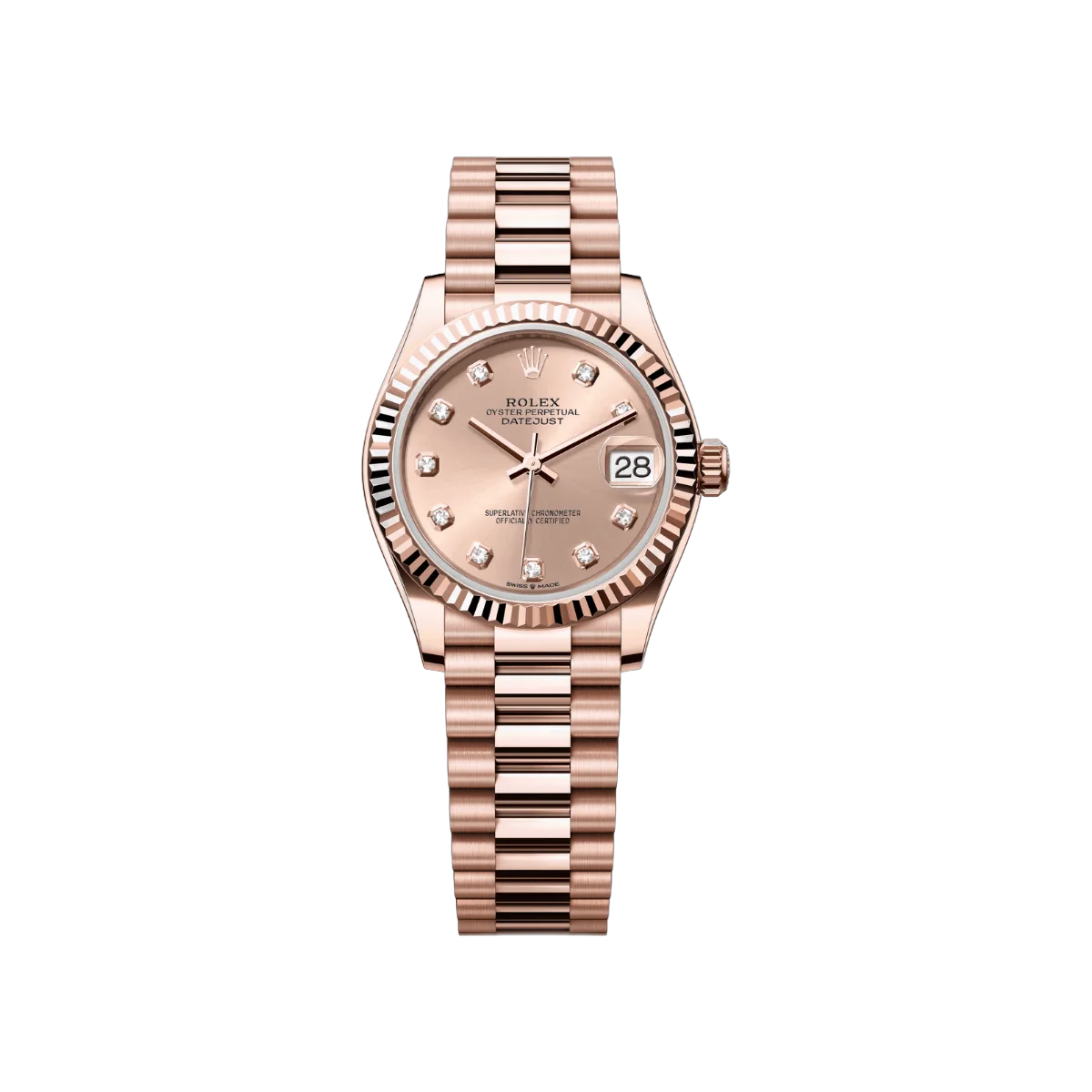 Rolex Datejust M278275-0031 31mm Everose Gold Dial Womens Watch