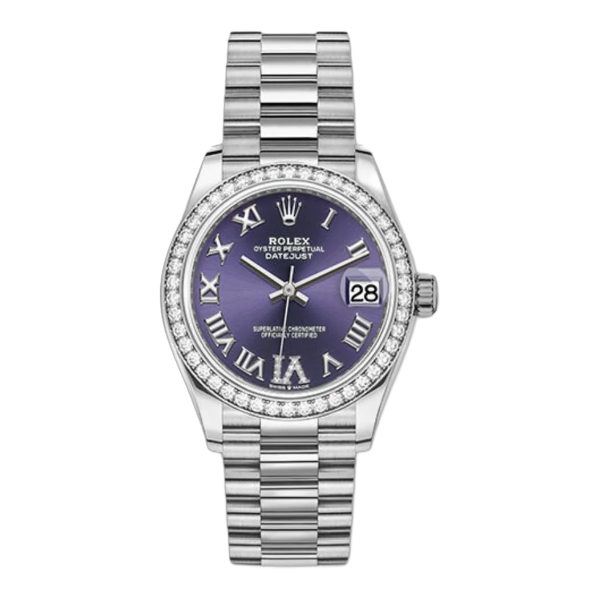 Rolex Datejust M278289Rbr-0019 Oyster, 31 Mm, White Gold And Diamonds
