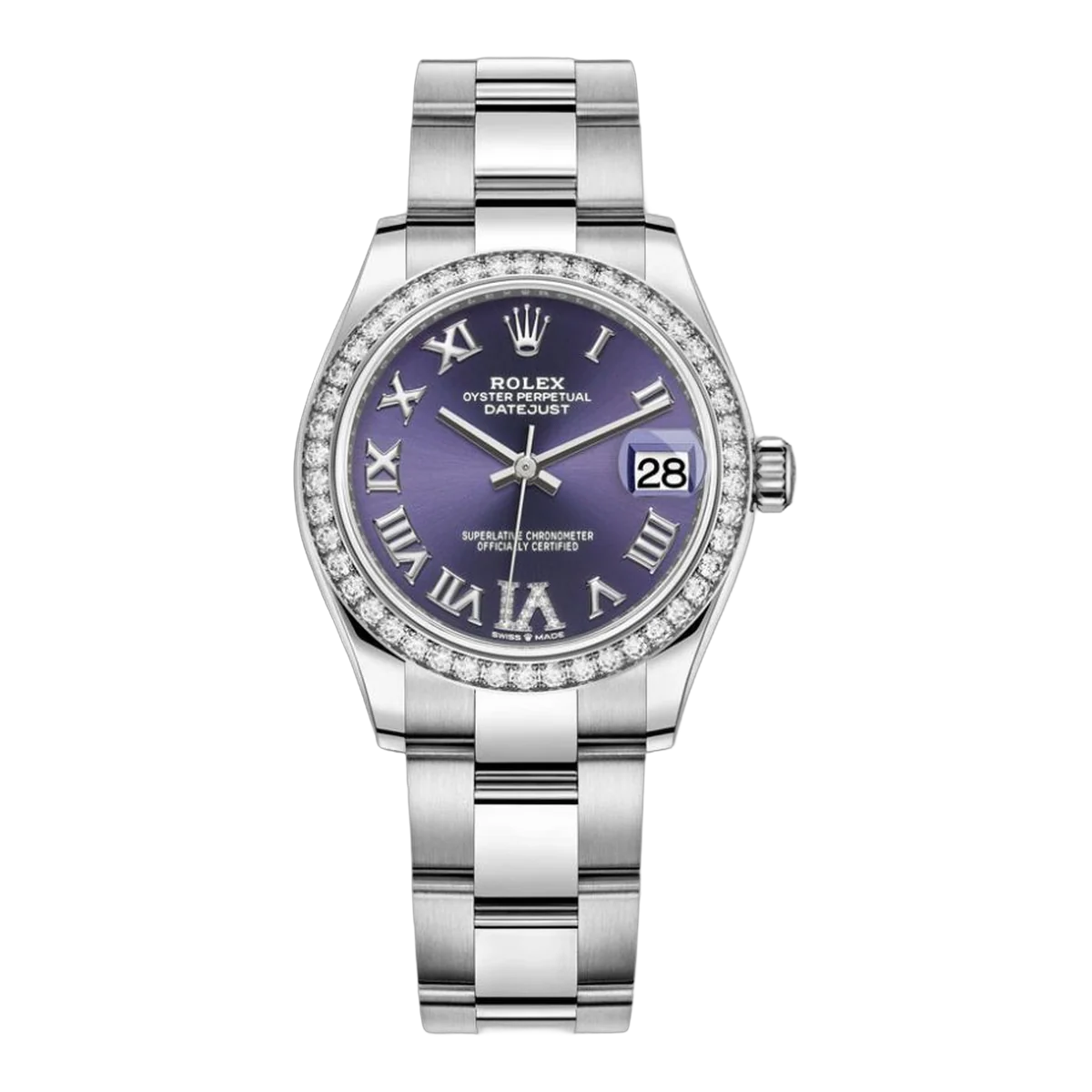 Rolex Datejust Oyster M278384Rbr-0029 31mm Steel White Gold And Diamonds