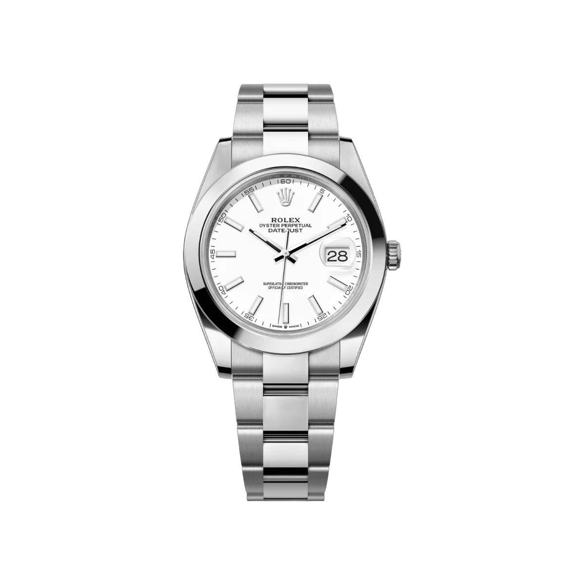 Rolex Datejust Oyster Perpetual 126300-0005 White Index Dial 41mm Mens Watch