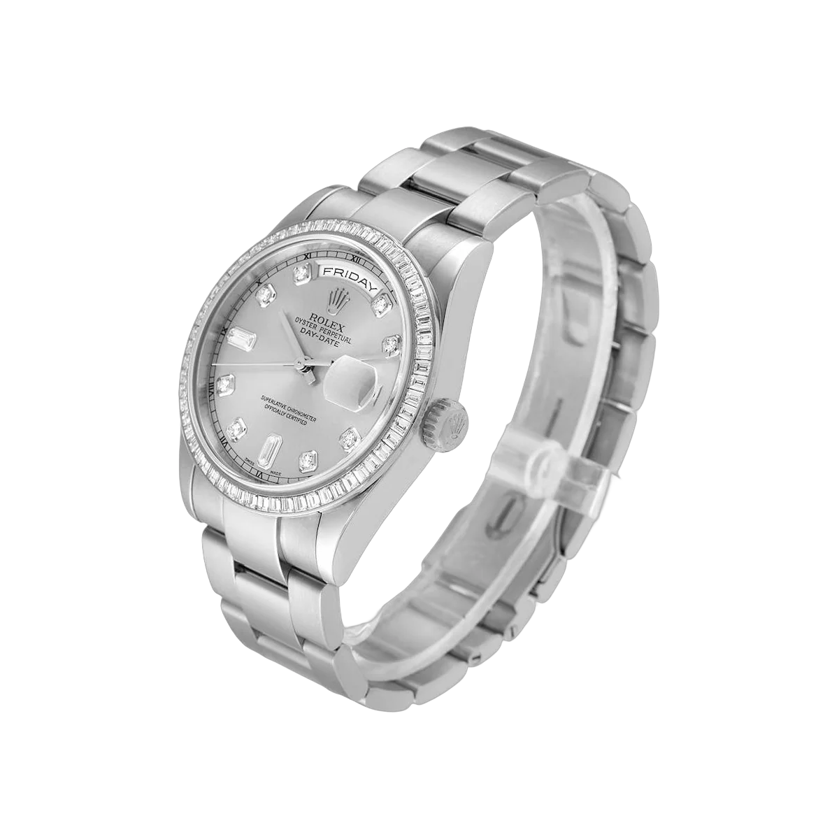Rolex Day-Date 118399 White Gold 36mm Silver Diamond Dial Ladies Watch – additional product photo 2