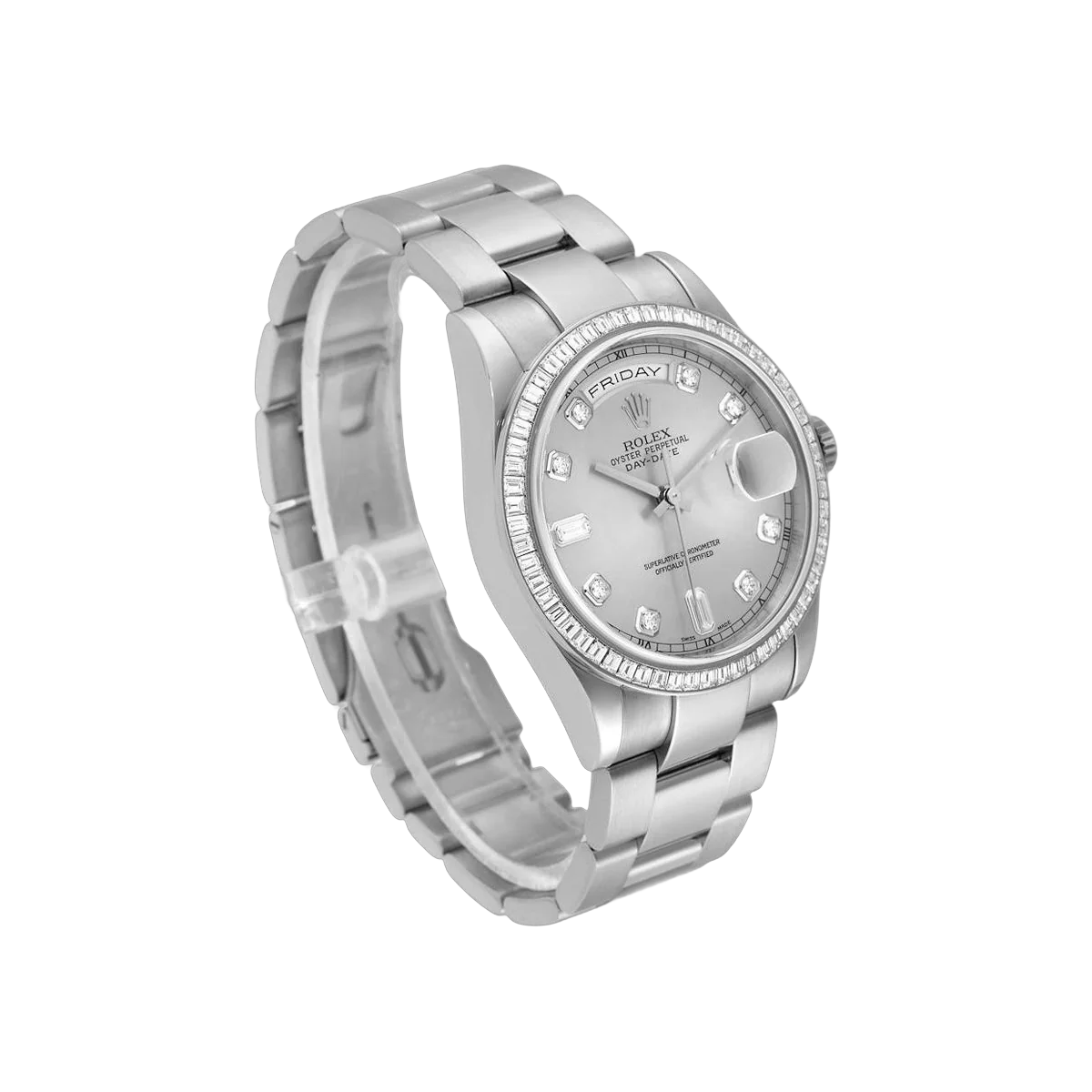 Rolex Day-Date 118399 White Gold 36mm Silver Diamond Dial Ladies Watch – additional product photo 3