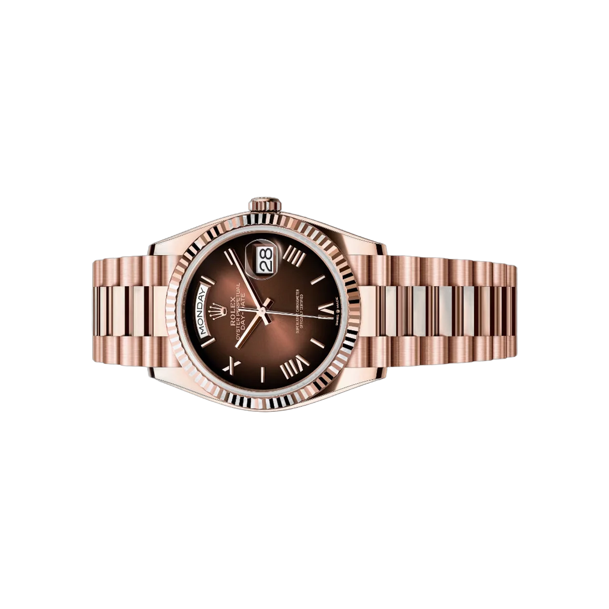 Rolex Day-Date 128235-0075 Everose Gold Roman Numerals 36mm Brown Ombré Dial 36mm Ladies Watch – additional product photo 2