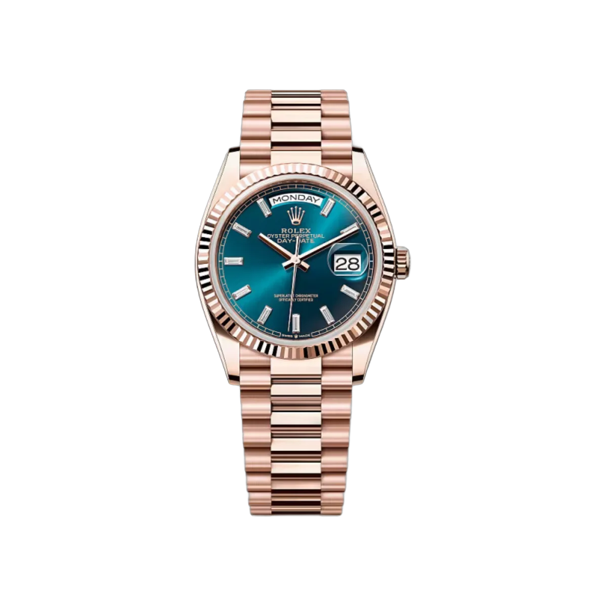 Rolex Day-Date 128235-0085 Blue-Green 36mm Women's Watch