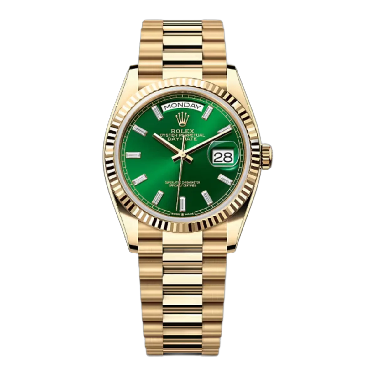Rolex Day-Date 128238-0130 Green Automatic 36mm Women’s Watch