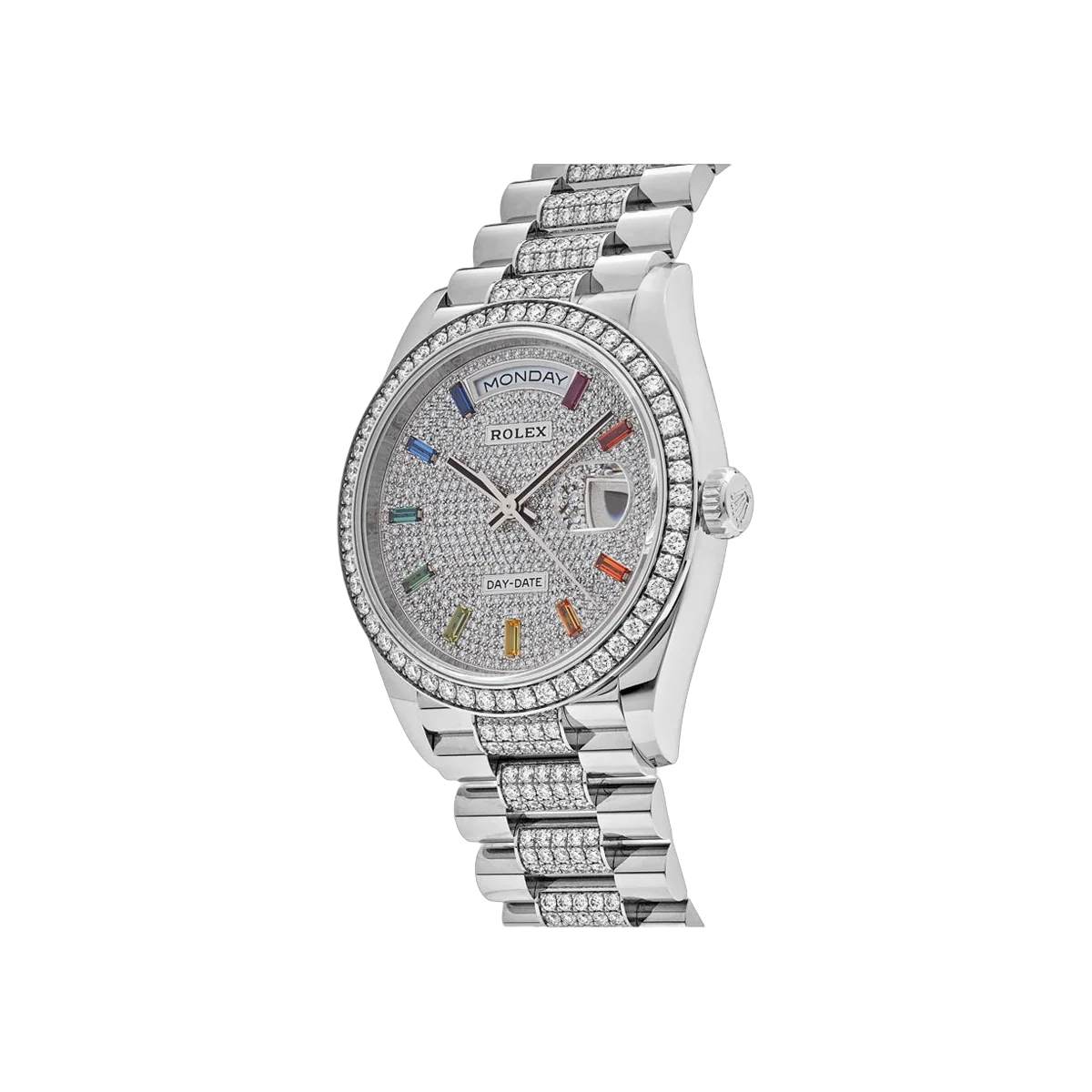 Rolex Day-Date 128349RBR White Gold 36mm Diamond Bezel & Diamond Paved Dial Ladies Watch – additional product photo 2