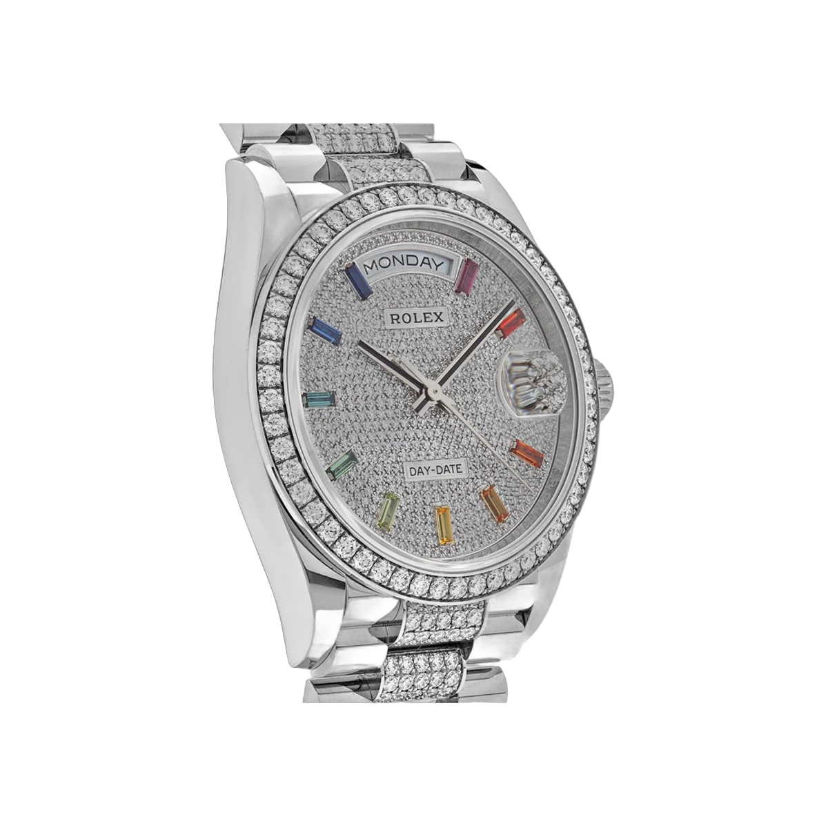 Rolex Day-Date 128349RBR White Gold 36mm Diamond Bezel & Diamond Paved Dial Ladies Watch – additional product photo 3