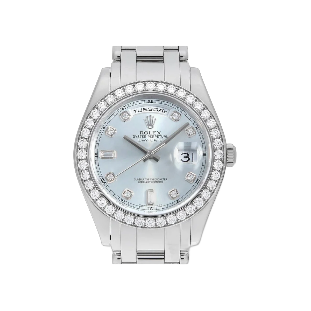 Rolex Day Date 18946 Special Edition Stainless Steel 39mm Ladies Watch