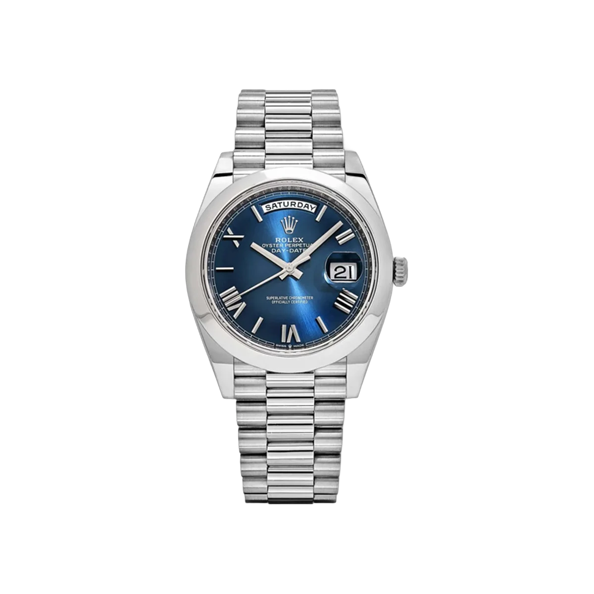 Rolex Day-Date 228206 BLRP Platinum 40mm Blue Dial Men's Watch
