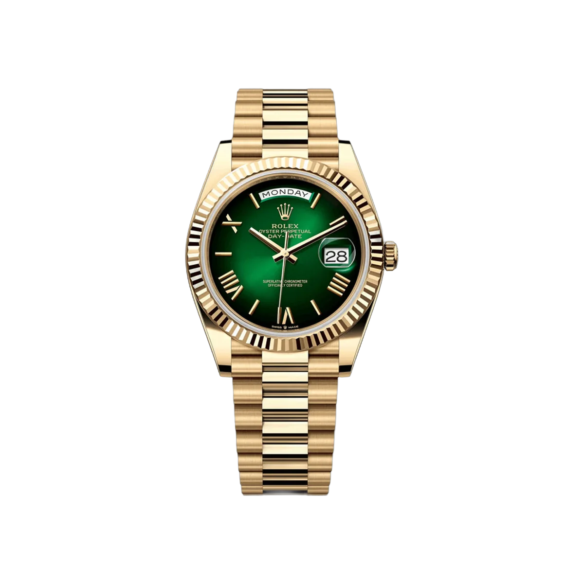 Rolex Day-Date 228238-0069 Yellow Gold 40mm Green Ombre Dial Men's Watch