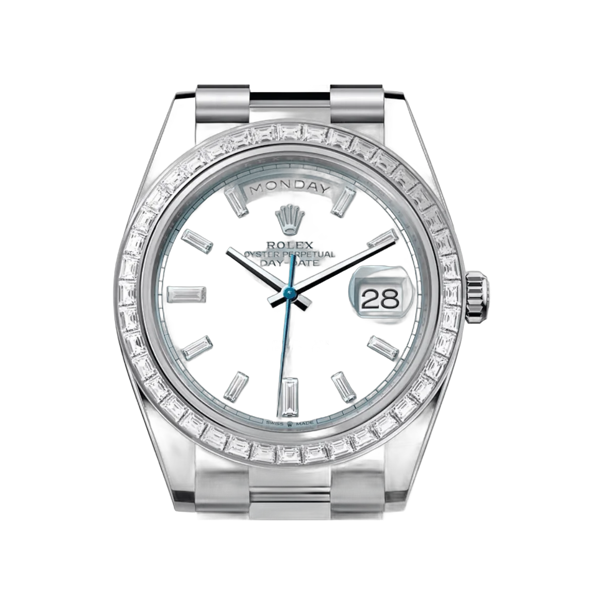 Rolex Day Date 228396TBR Automatic Platinum Baguette Bezel 40MM Ice Blue Dial Unisex Watch – additional product photo 3