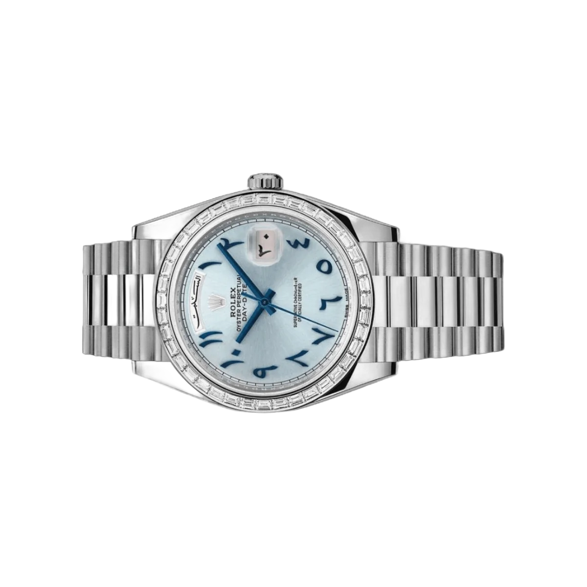 Rolex Day Date 22839TBR Automatic Diamond Bezel Arabic Numerals 40mm Ice Blue Dial Unisex Watch – additional product photo 2