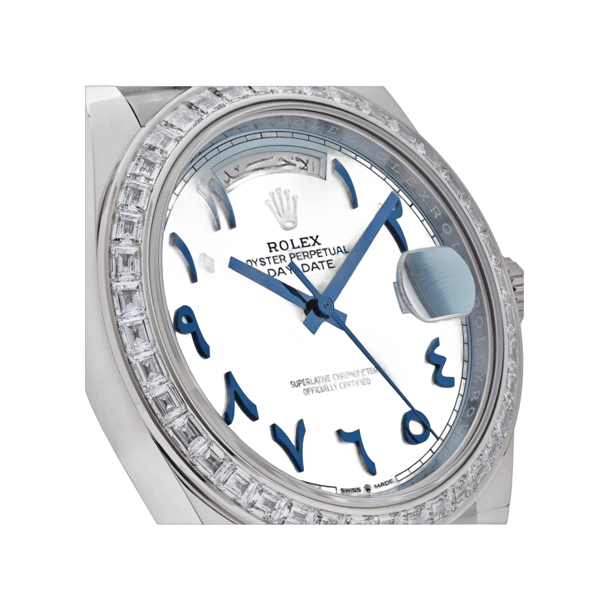 Rolex Day Date 22839TBR Automatic Diamond Bezel Arabic Numerals 40mm Ice Blue Dial Unisex Watch – additional product photo 5
