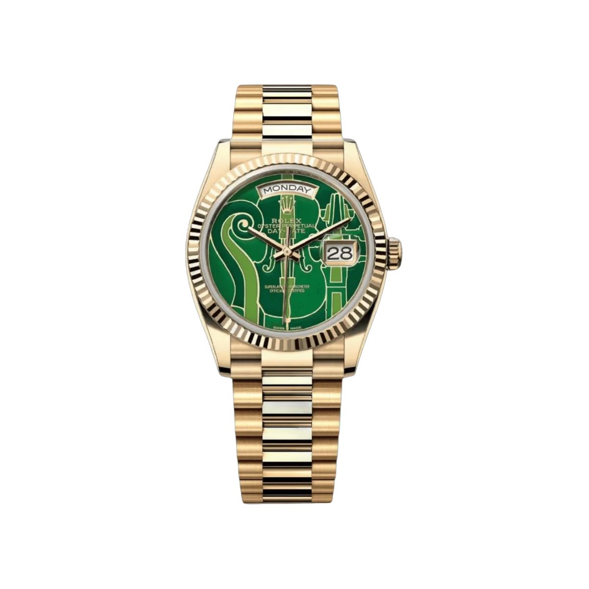 Rolex Day-Date 36 Oyster Perpetual 128238-VIO "Vienna Philharmonic Orchestra" Green Dial
