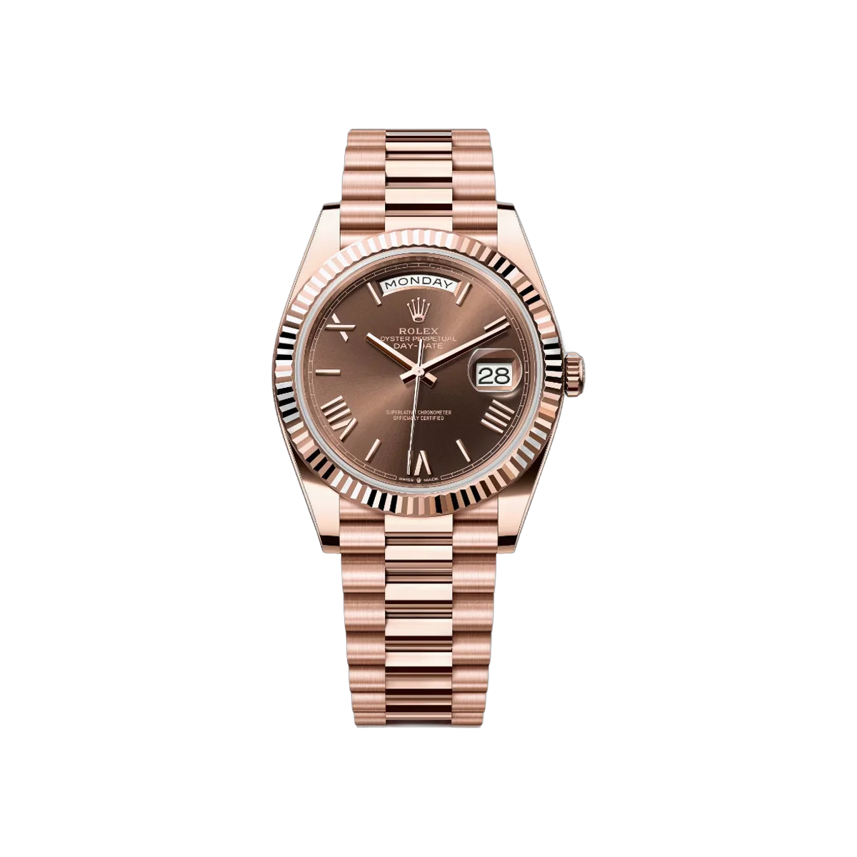 Rolex Day-Date 40 228235 CHORP Rose Gold 40mm Chocolate Dial Men's Watch