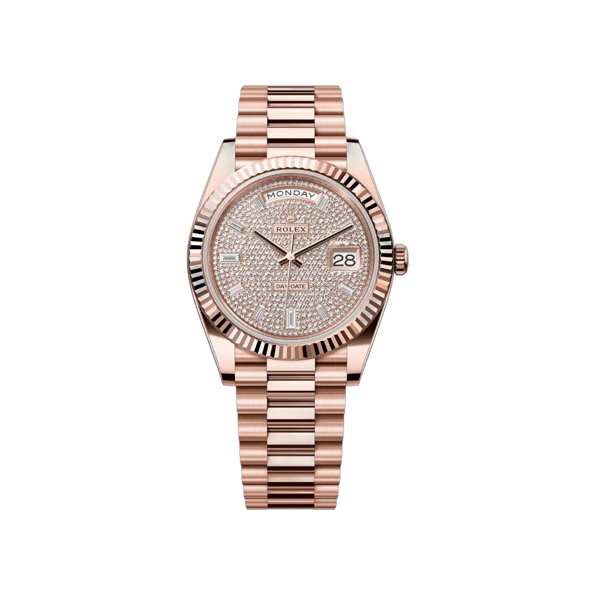 Rolex Day-Date 40 Oyster Perpetual 228235-0036 18ct Everose Gold Diamond Paved Dial 40mm Mens Watch
