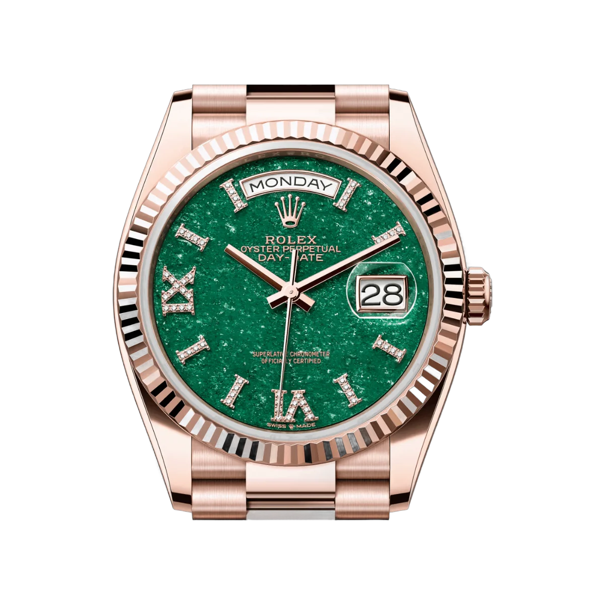 Rolex Day Date Aventurine 128235-0068 Everose Gold Green Aventurine Green Dial – additional product photo 3