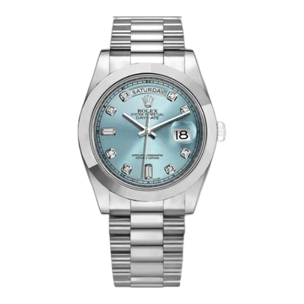 Rolex Day Date Ii 218206 Ice Blue Diamond Platinum 41Mm President Bracelet Men's Watch