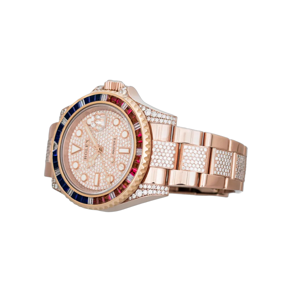 Rolex GMT Master II 126755SARU Rose Gold 40mm Pave Diamond Dial Men's Watch – additional product photo 2