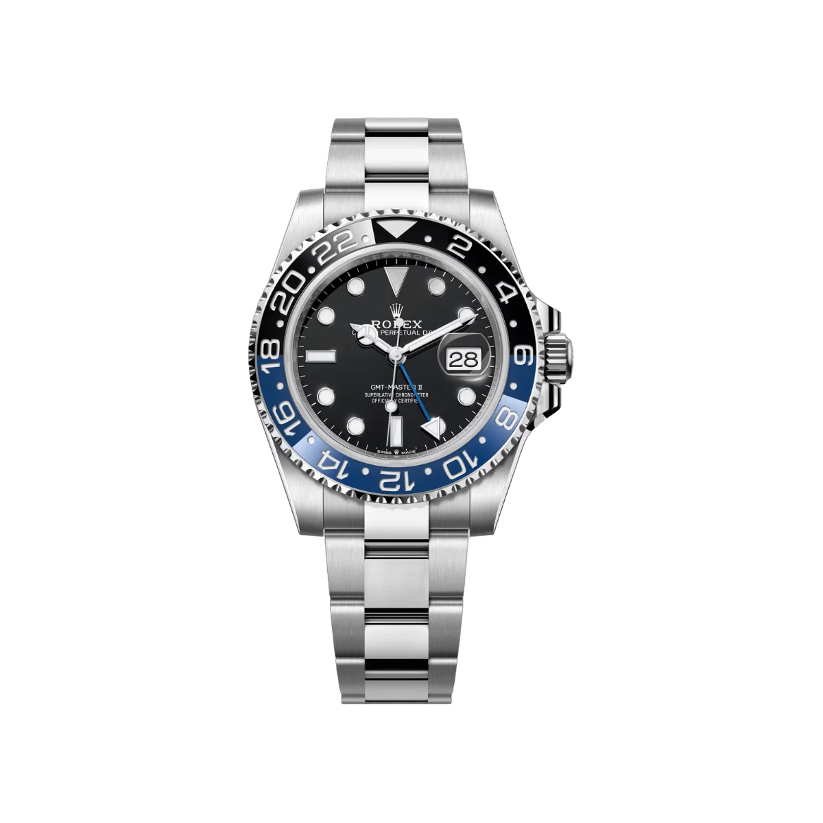 Rolex Gmt Master II Batman 126710BLNR-0003 Oyster Steel Black And Blue Ceramic Bezel 40mm Black Dial