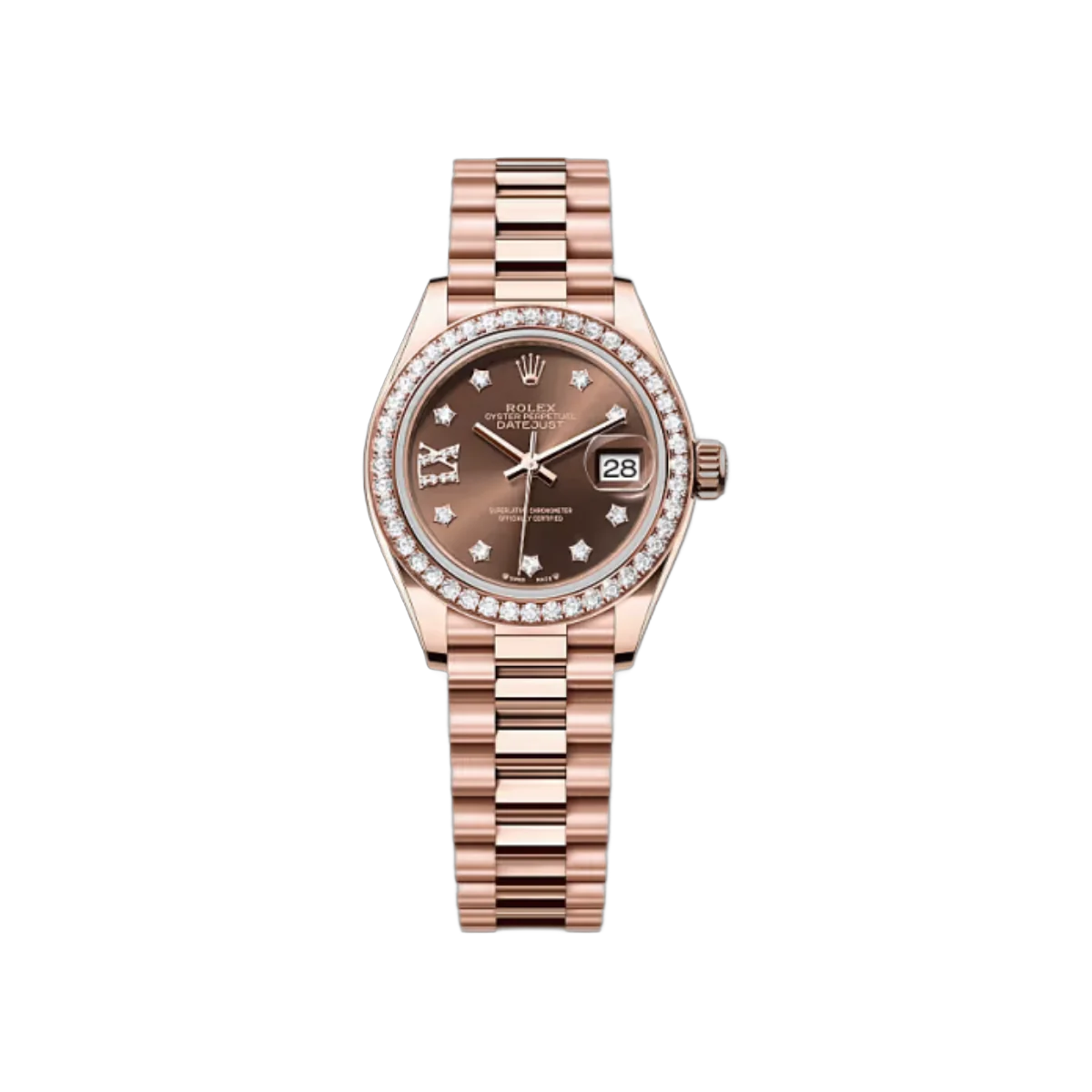 Rolex Lady-Datejust 279135RBR-0001 Everose Gold Chocolate Dial 28mm Women’s Watch