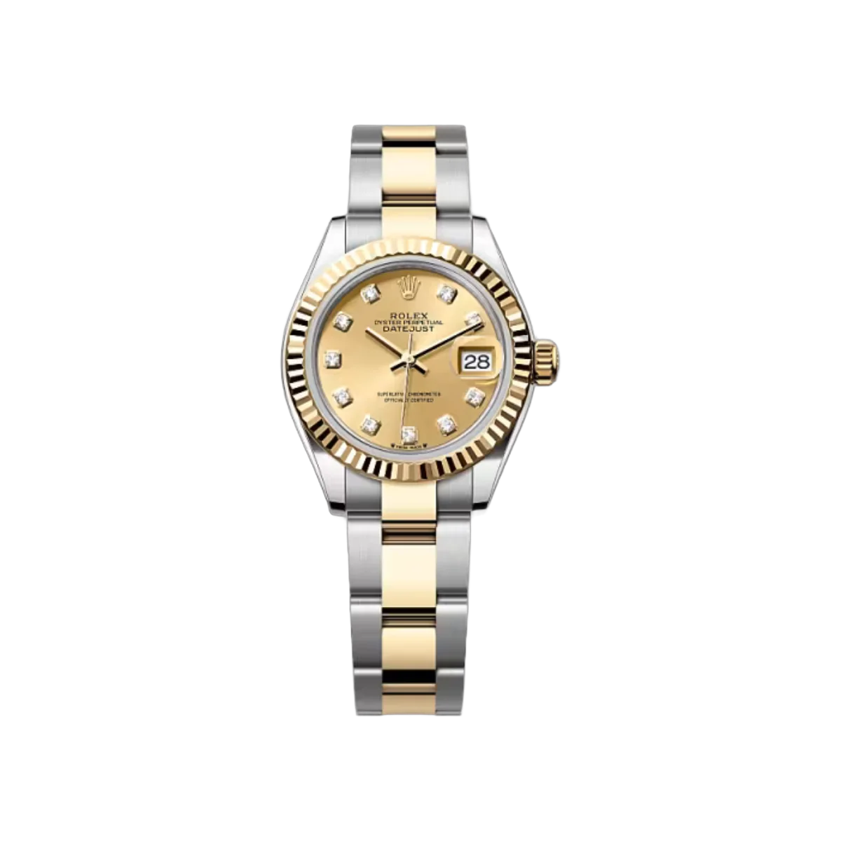 Rolex Lady-Datejust 279173-0012 Oystersteel-Yellow Gold Champagne Dial 28mm Women’s Watch