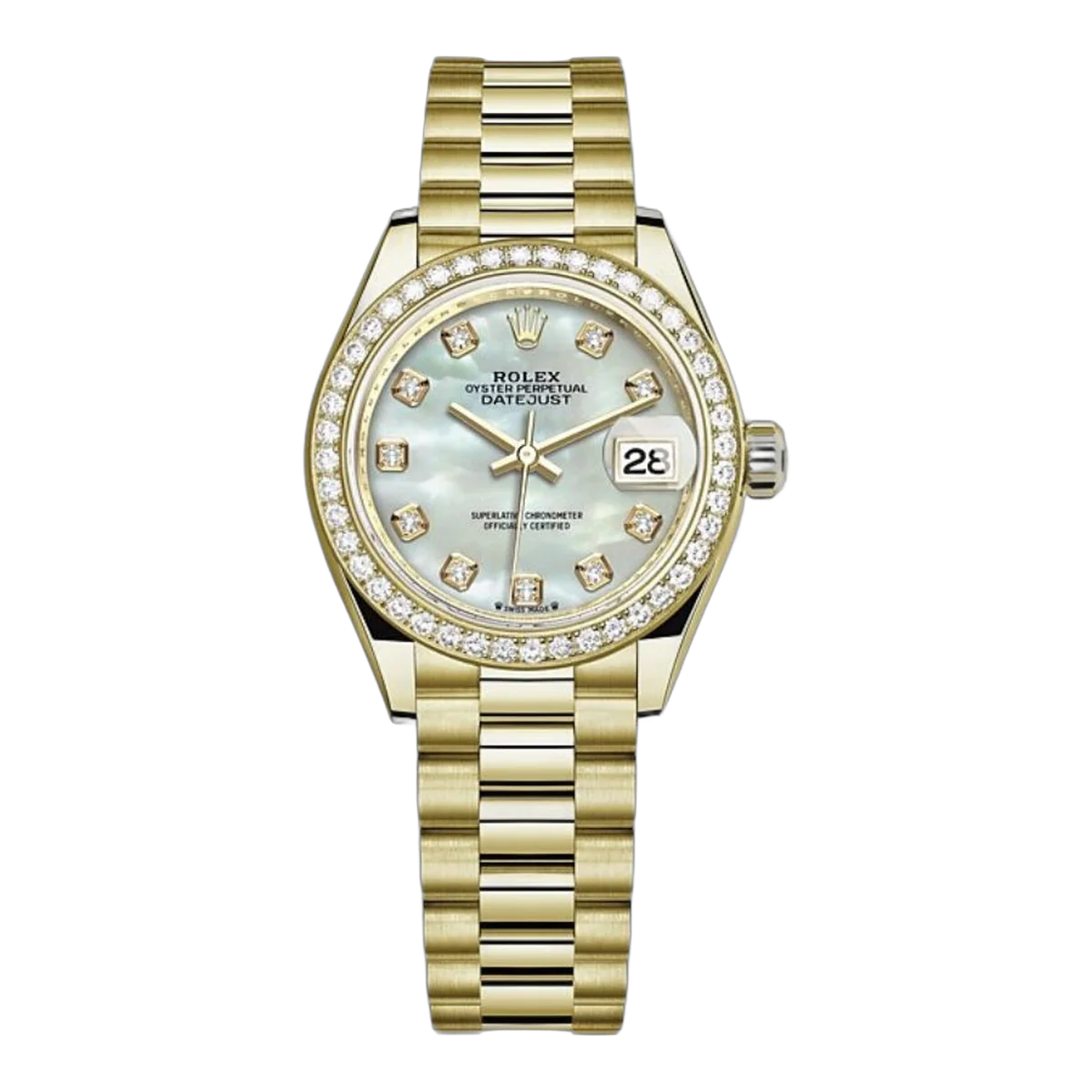 Rolex Lady Datejust M279138Rbr-0015 28Mm Oyster Yellow Gold