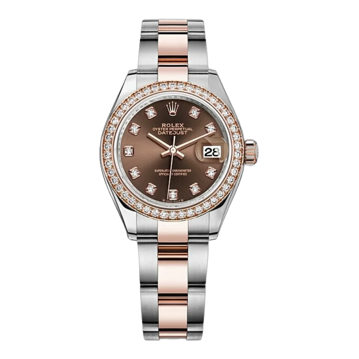Rolex Lady Datejust M279381Rbr-0012, Oystersteel, Everose Gold And Diamonds