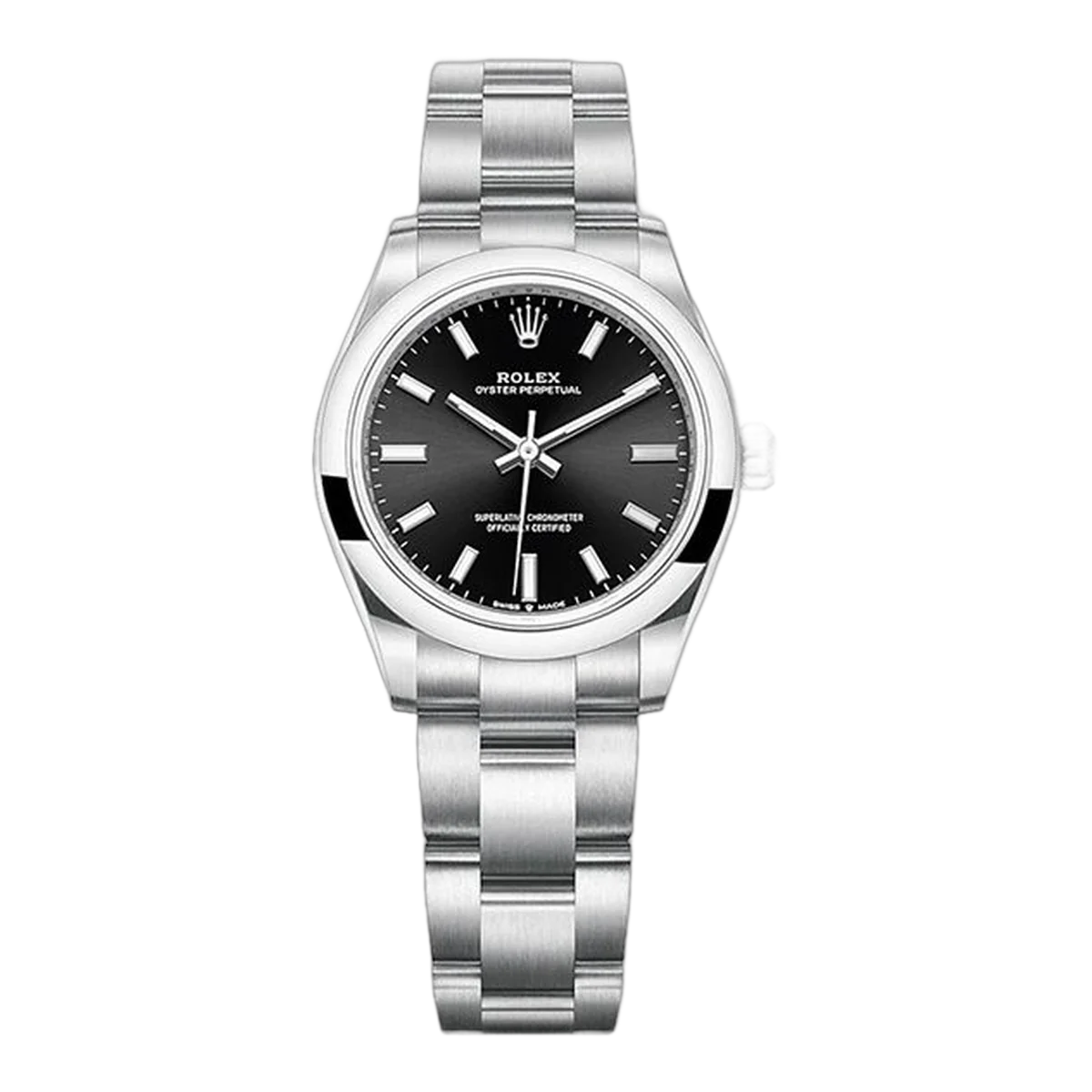 Rolex Oyster Perpetual 277200-002 Black Dial 31Mm Full Steel Ladies' Watch
