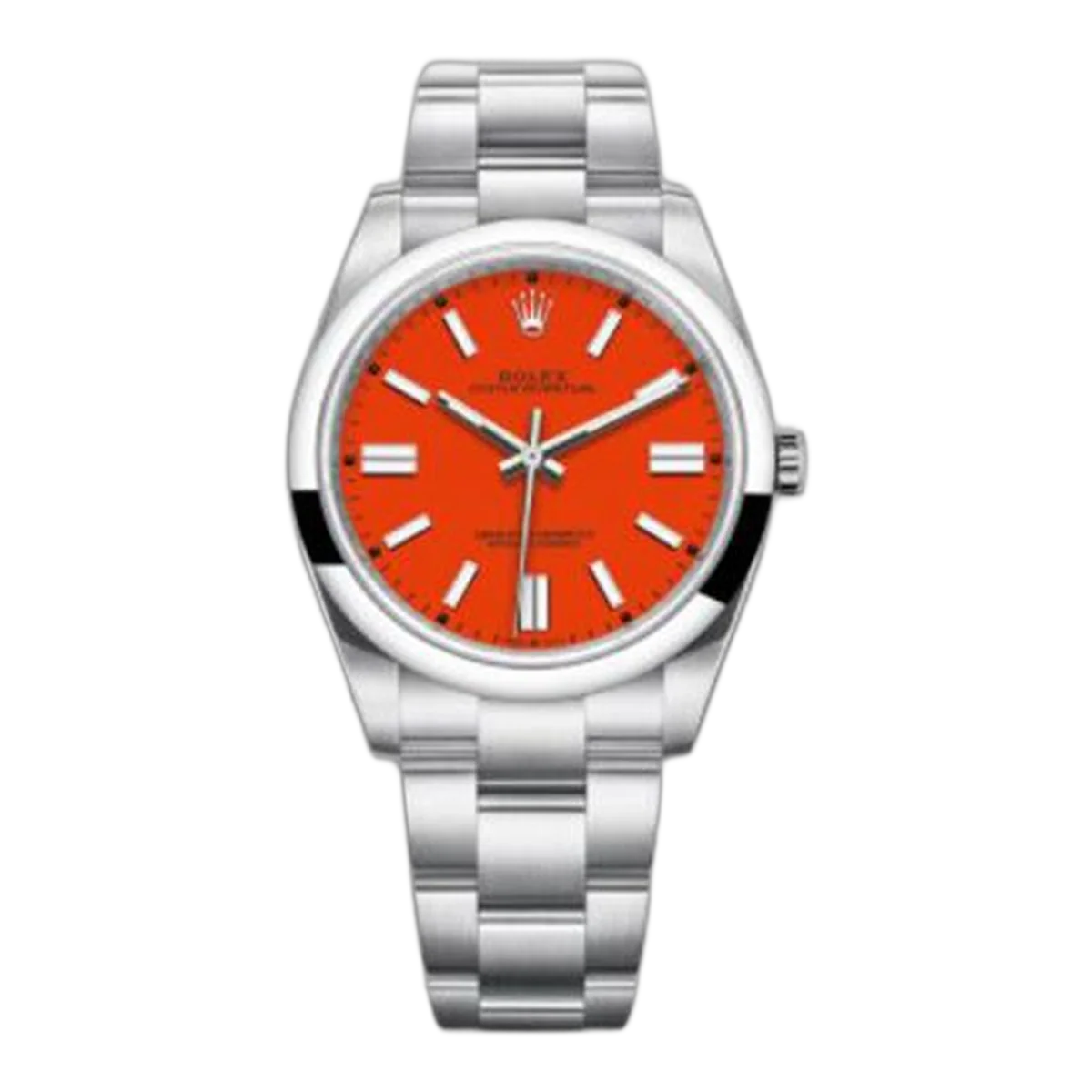 Rolex Oyster Perpetual 41Mm Stainless Steel Red Dial Men's Watch