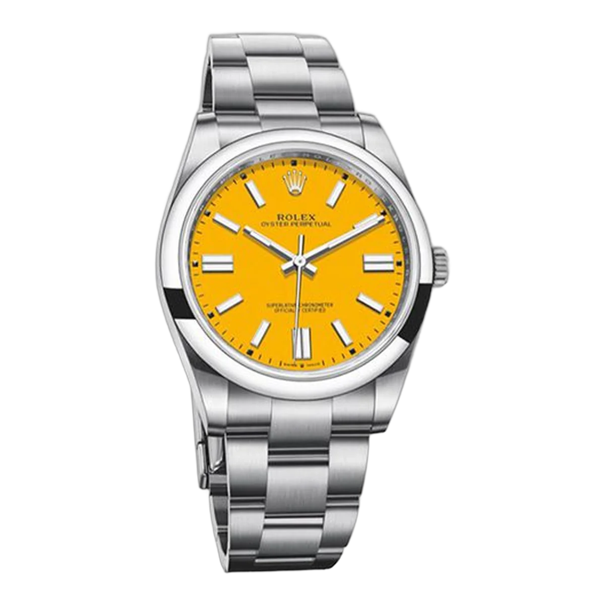 Rolex Oyster Perpetual 41Mm Stainless Steel W/ Yellow Dial Men's Watch