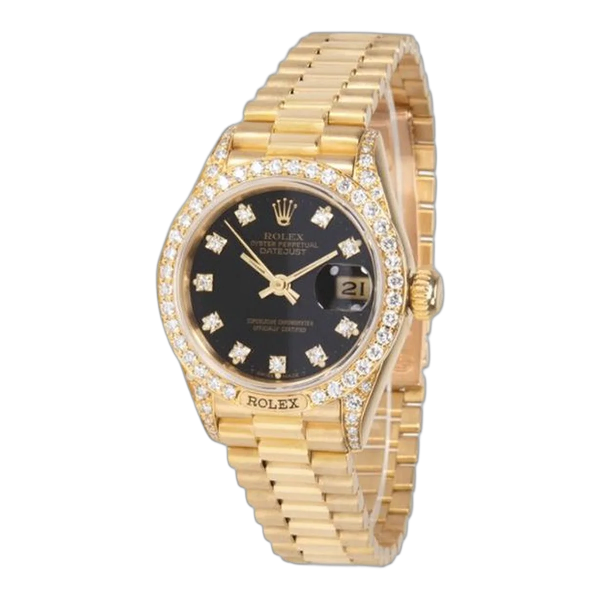 Rolex Oyster Perpetual Datejust 26Mm Black Dial Ladies Watch