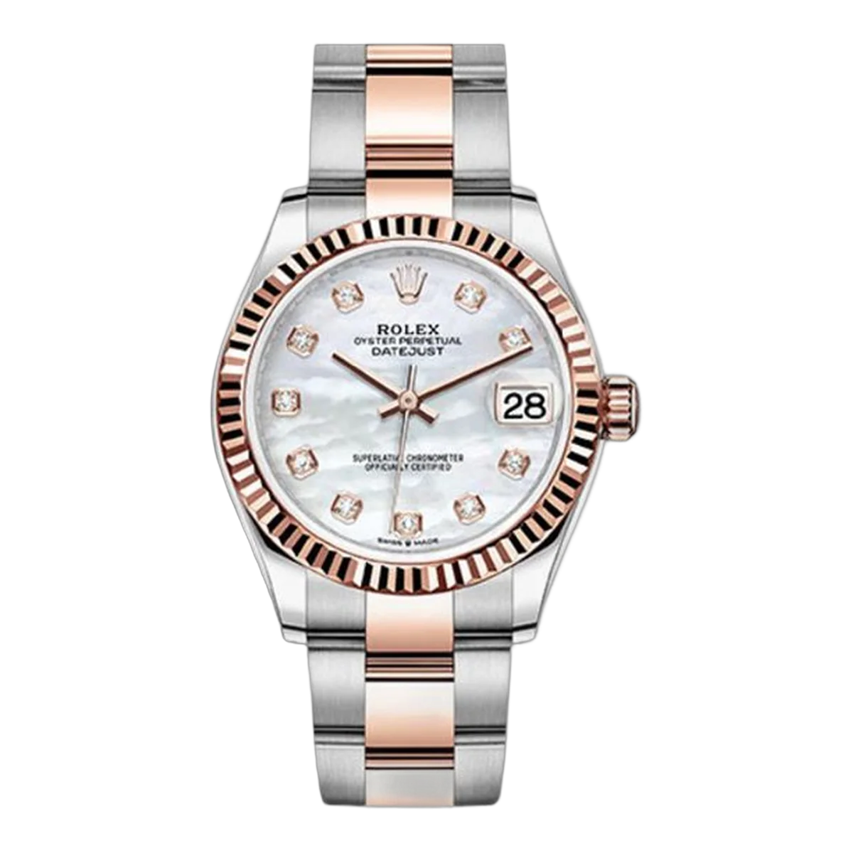 Rolex Oyster Perpetual Datejust 278271 Mdo Mother Of Pearl 31Mm Everose Gold And Oystersteel Ladies Watch