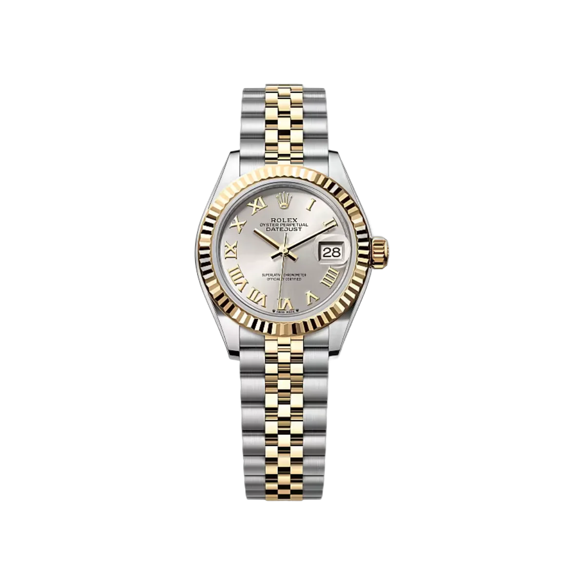 Rolex Oyster Perpetual Datejust 279173-0005 28Mm Silver Roman Dial Yellow Gold And Steel Ladies Watch