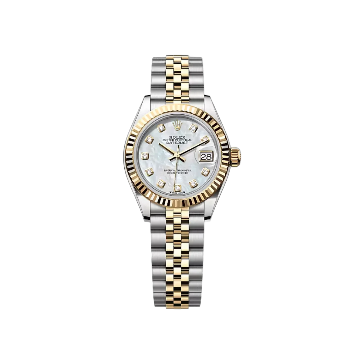 Rolex Oyster Perpetual Datejust 279173-0013 Mother Of Pearl 28Mm 18K Yellow Gold And Steel Ladies Watch