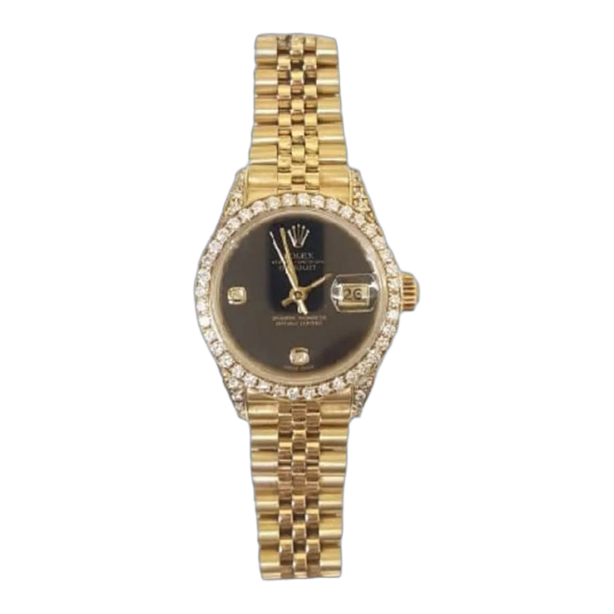 Rolex Oyster Perpetual Datejust Onyx Diamond Dial Ladies Watch
