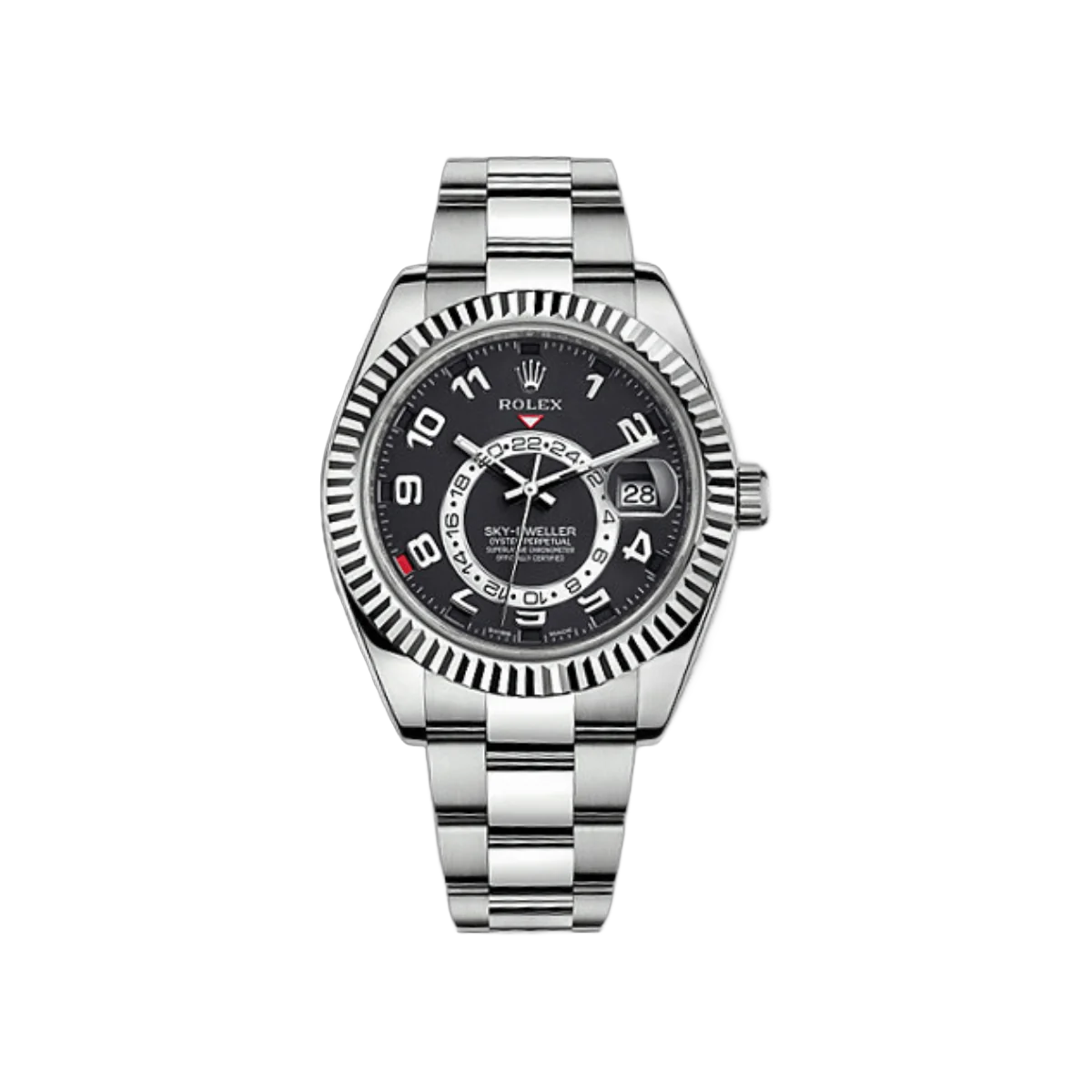 Rolex Sky Dweller 326939 Bk 18Kt White Gold Bezel Black Dial 42Mm Men's Watch