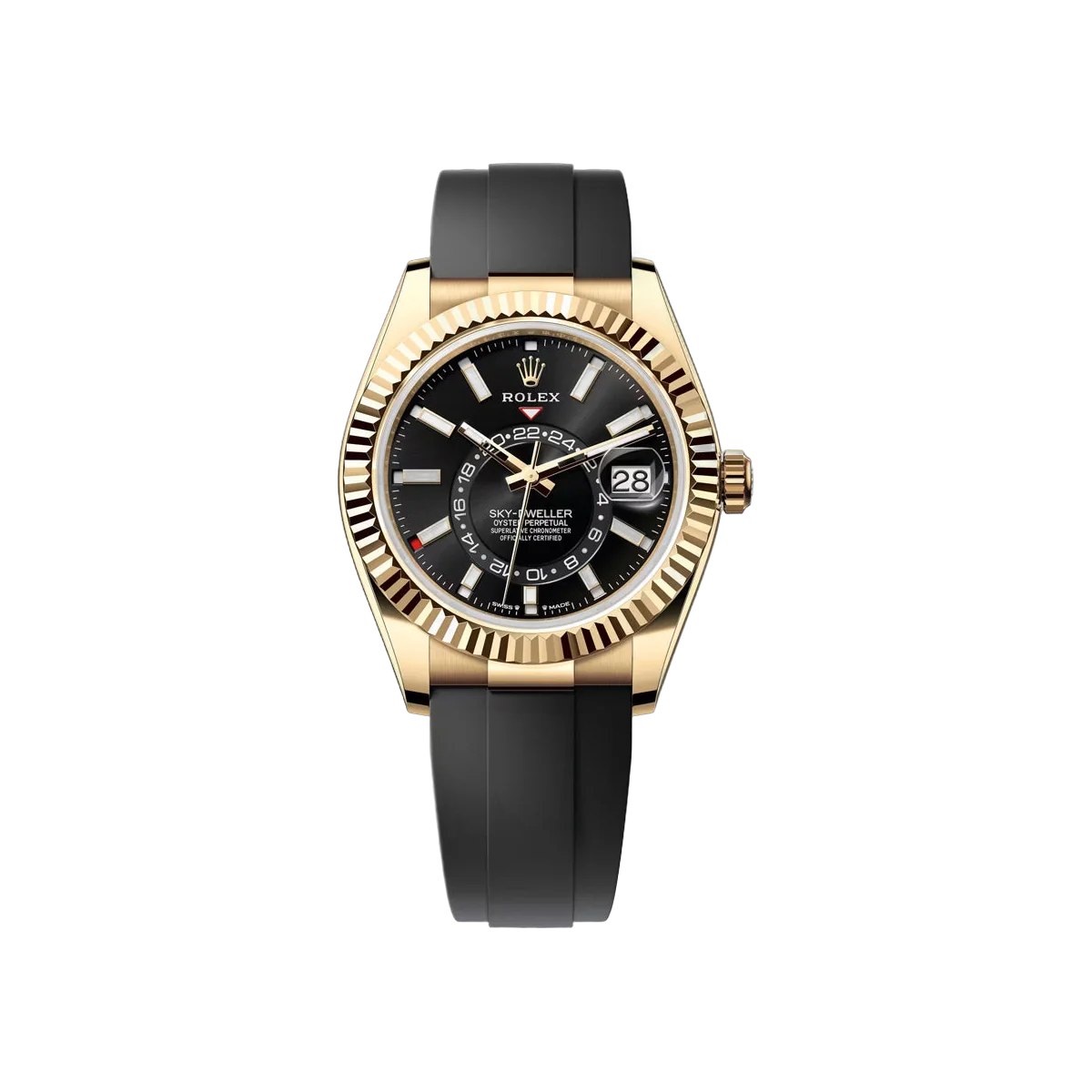 Rolex Sky-Dweller 336238-0002 Yellow Gold 42mm Black Dial Men's Watch