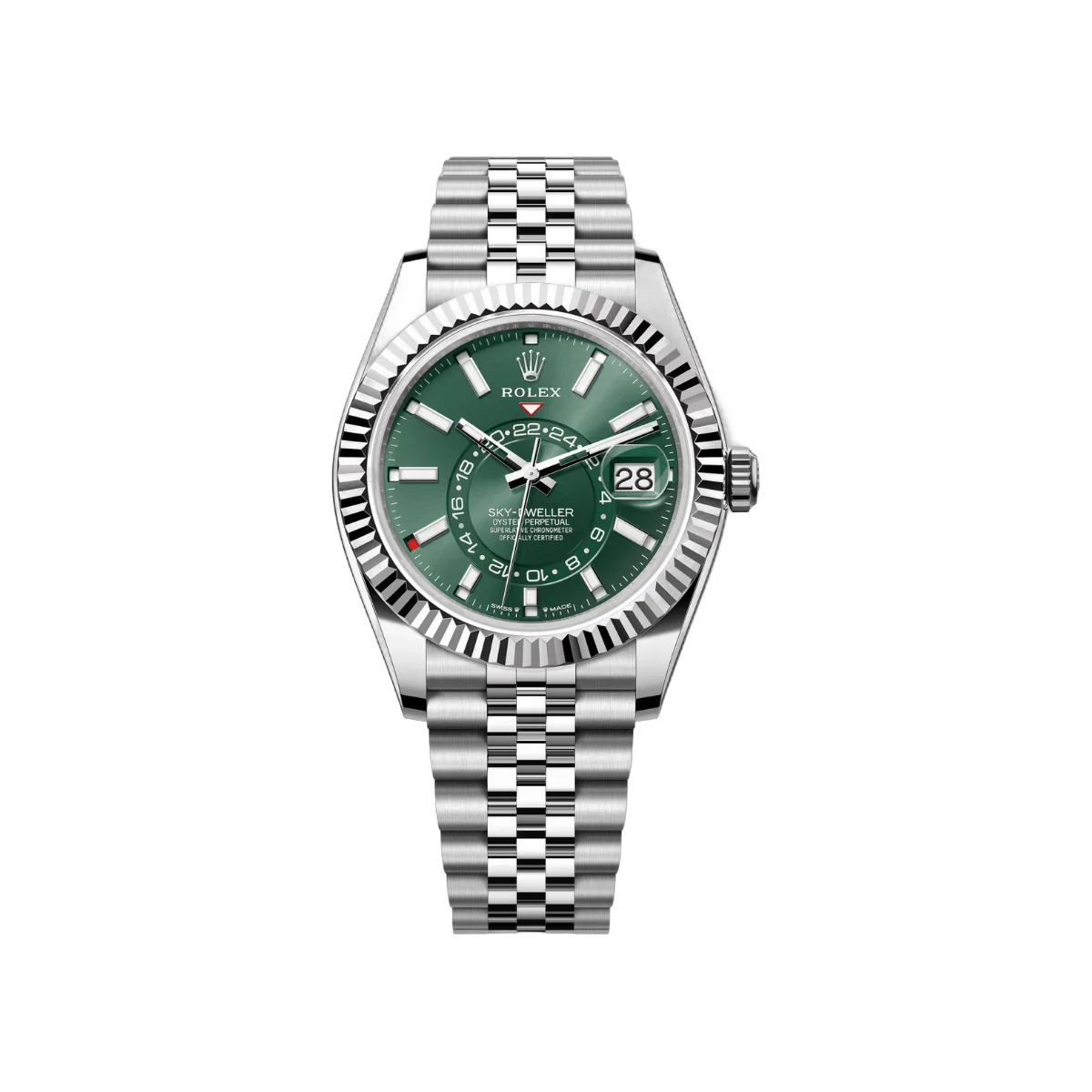 Rolex Sky Dweller 336934-0002 White Gold Mint Green Dial 42mm Mens Watch