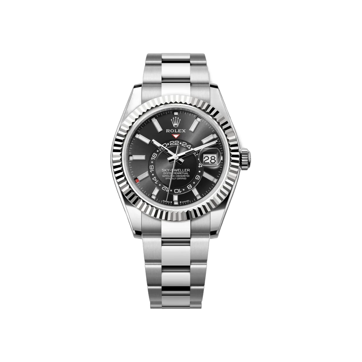 Rolex Sky Dweller 336934-0007 White Gold Bright Black Dial 42mm Men’s Watch