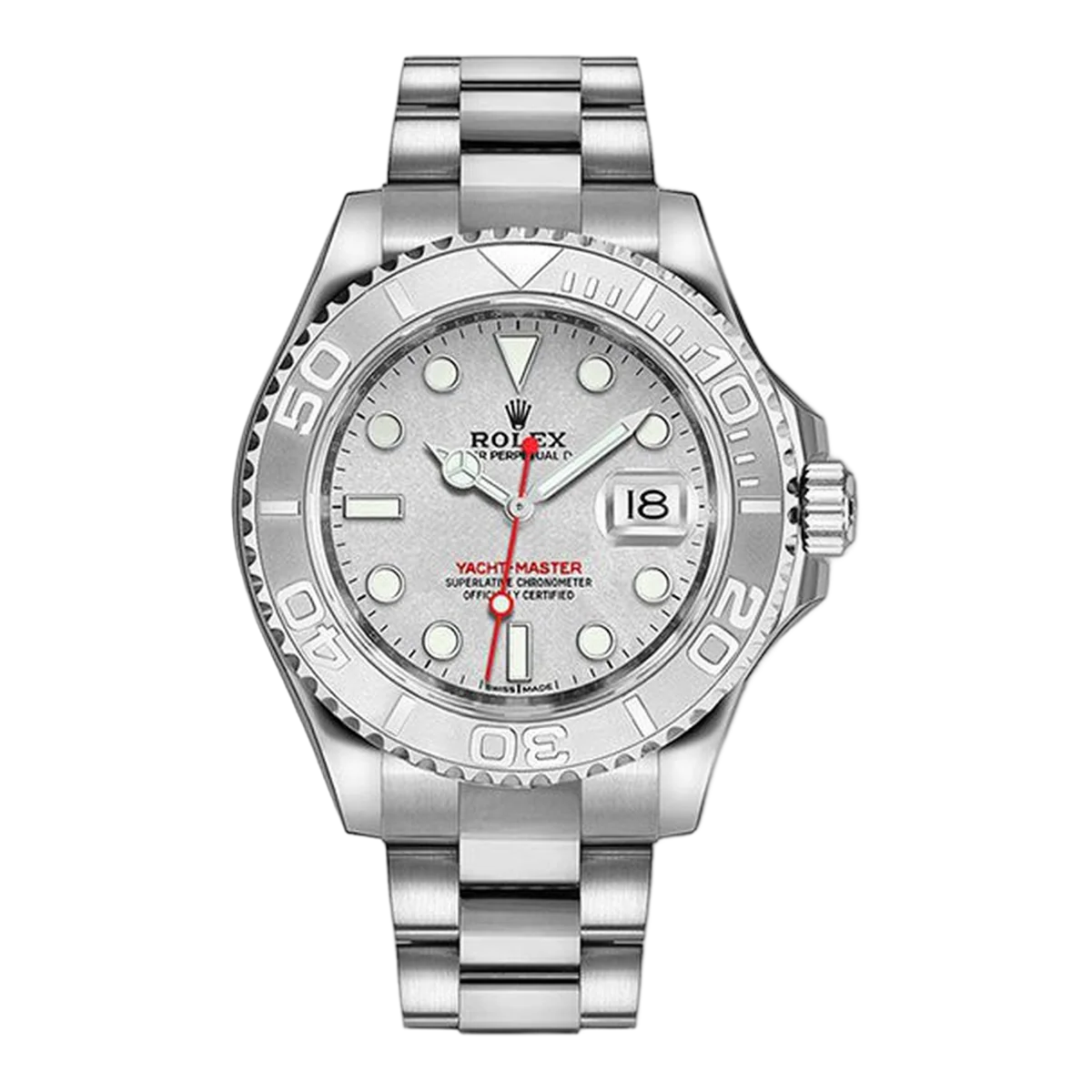 Rolex Yacht Master 116622-0002 Silver Dial Platinum Bezel 40Mm Oystersteel Men's Watch
