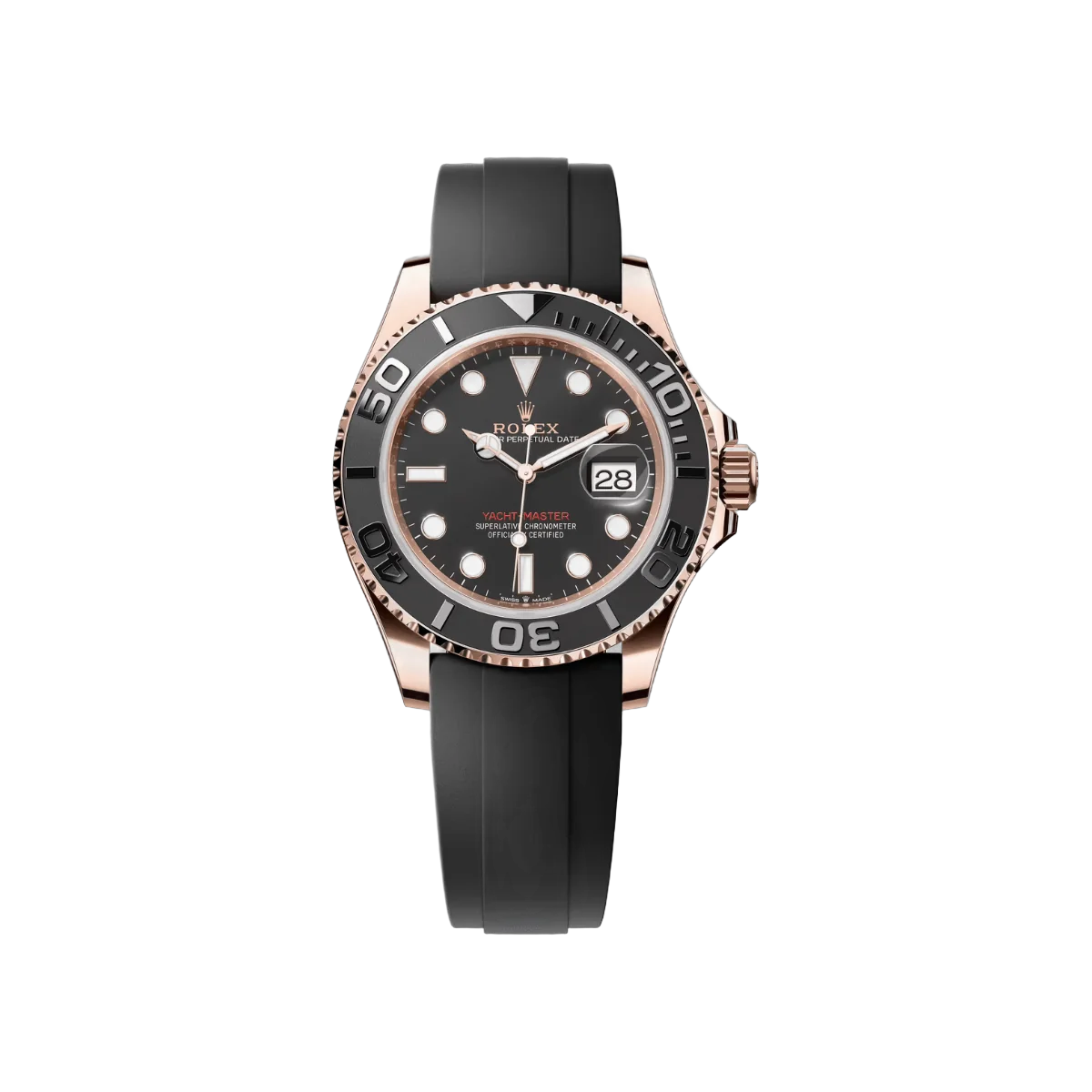 Rolex Yacht Master 126655-0002 40mm Everose Gold Black Dial Men's Watch
