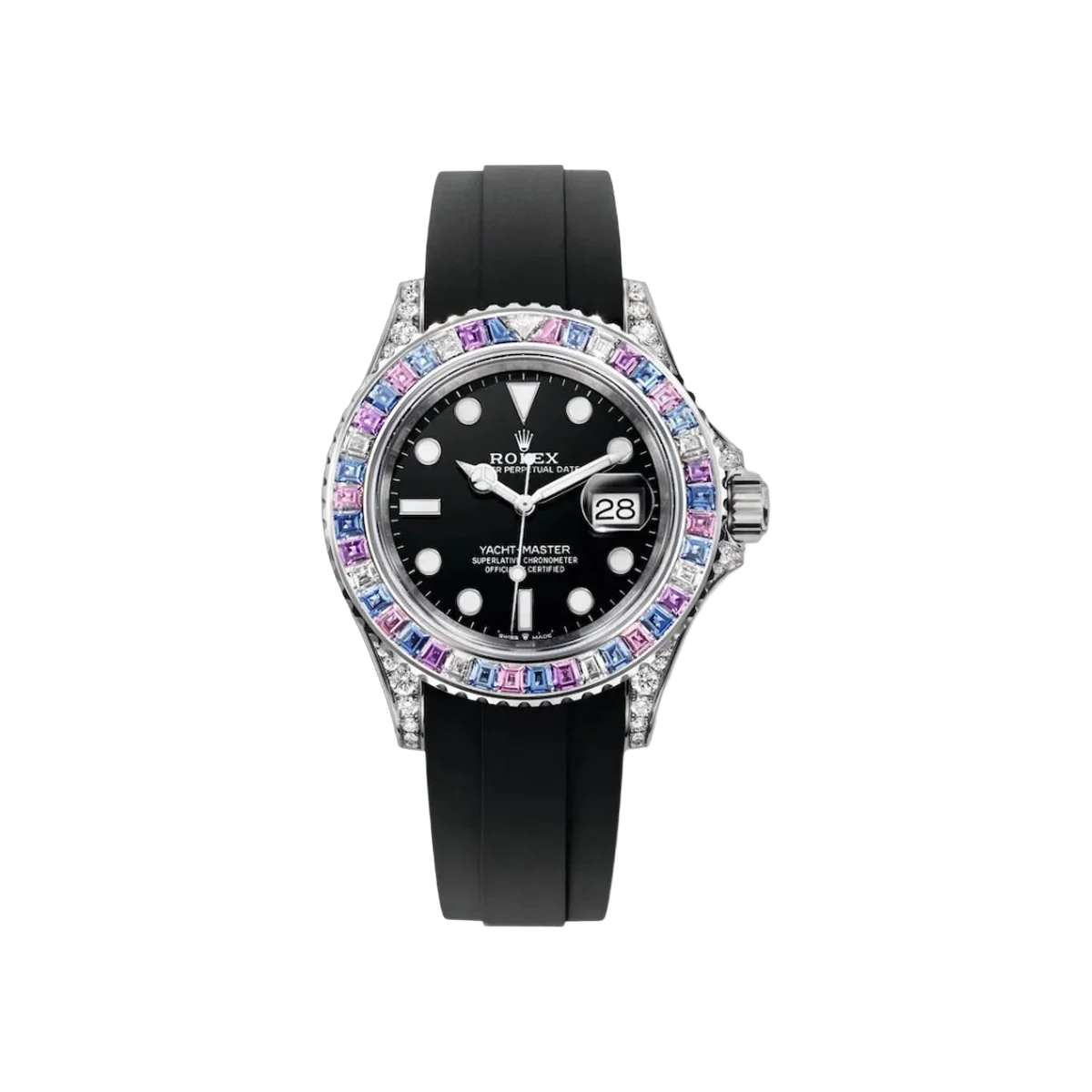 Rolex Yacht Master 126679SABR White Gold Blue/Purple Sapphire Bezel 40mm Black Dial Men's Watch